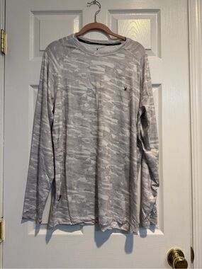 Spyder Men's Light Gray Camo Long Sleeve Crew